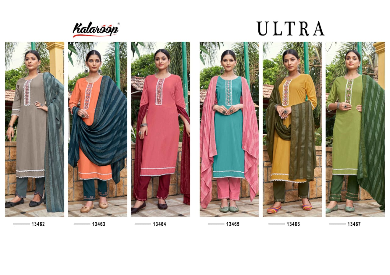 Kalaroop Ultra Festive Wear Wholesale Ready made Suit Collection 